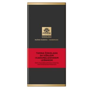 Premier tamna čokolada višnja i karamelizovani lešnik 100gr