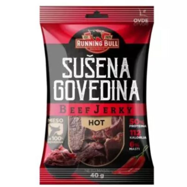 Sušena govedina Beef Jerky Hot Running Bull 40gr